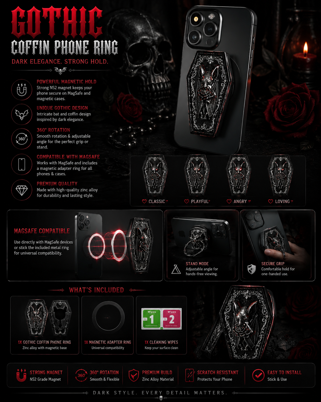 Coffin Bat Phone Grip