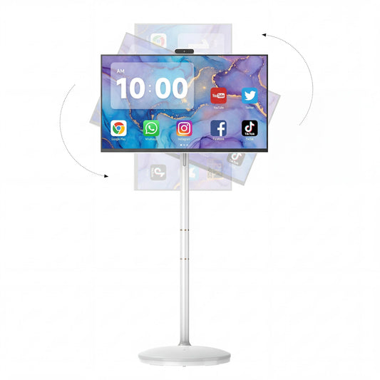 MWE 32" Portable Smart Display with Wheels, 2K Touchscreen, Android System, 8H Battery Life, Remote Controltype-C/Usb/Hdm Connectivity